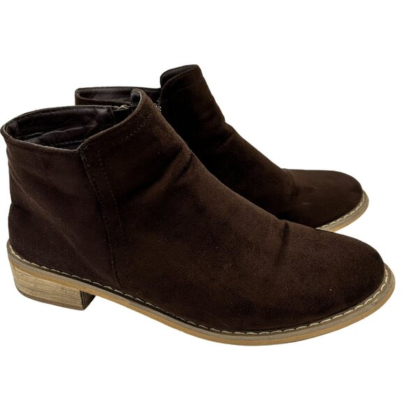 Seven7 Cisco Kid Booties Brown Faux Suede With Zippers 9 - Picture 1 of 8